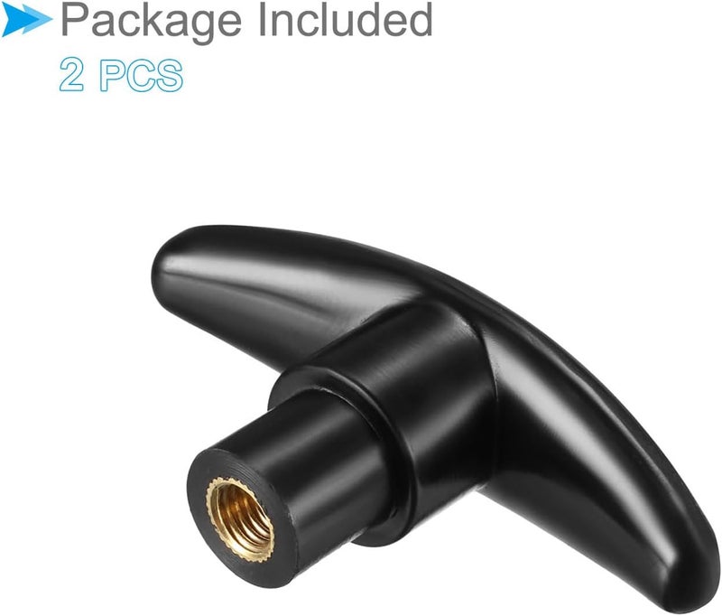 CoCud T-Knobs M8 Female Thread Plastic Clamping Hand T Knobs Handles Black - (Applications: for Lathe Machinery Drawer), 2-Pieces - Image 5